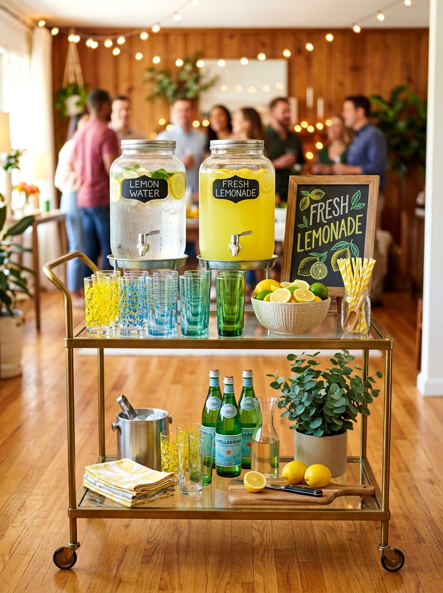 Citrus Beverage Station Decor - 25 Spring Citrus Decor Ideas