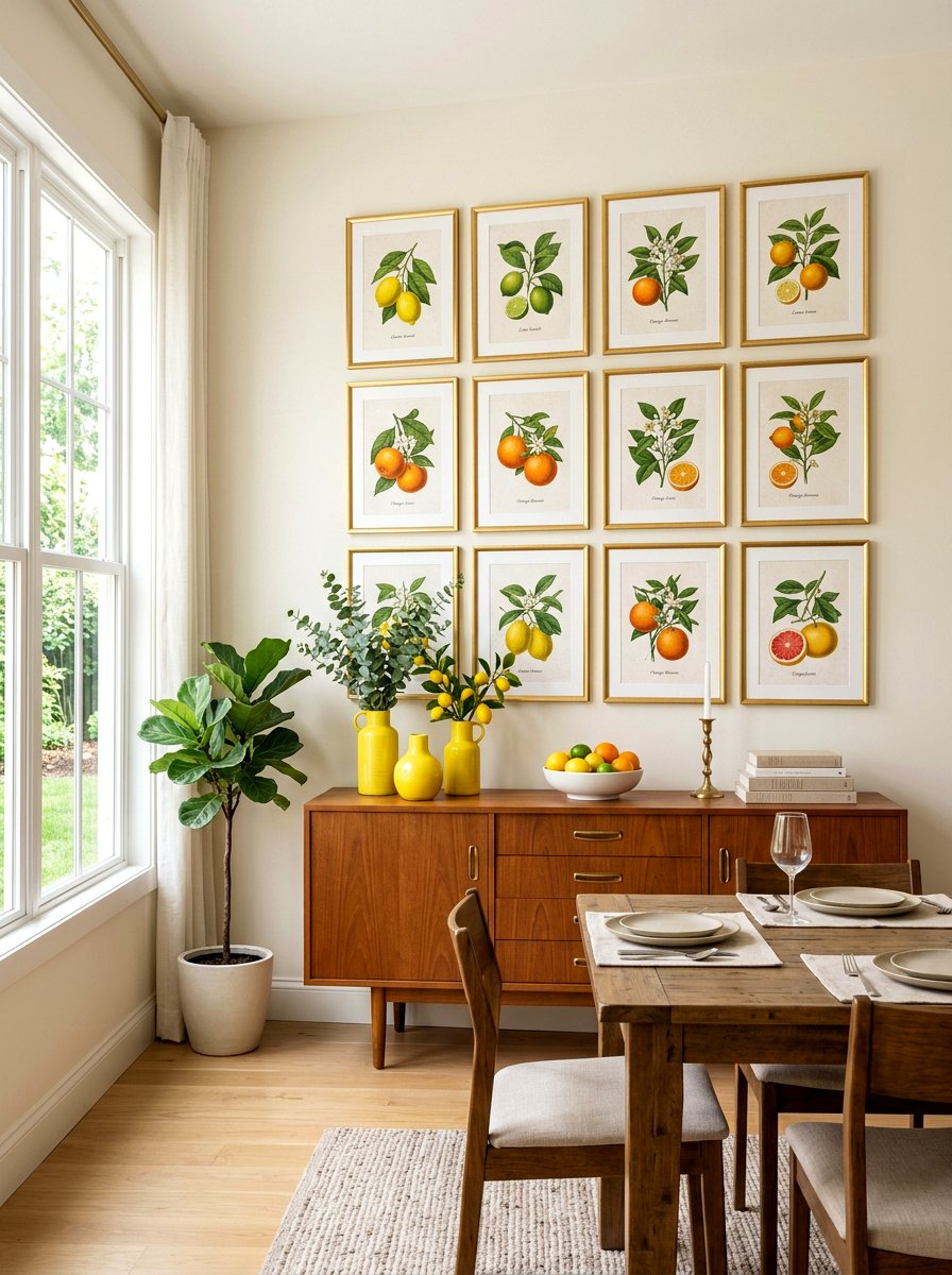Citrus Botanical Wall Art - 25 Spring Citrus Decor Ideas