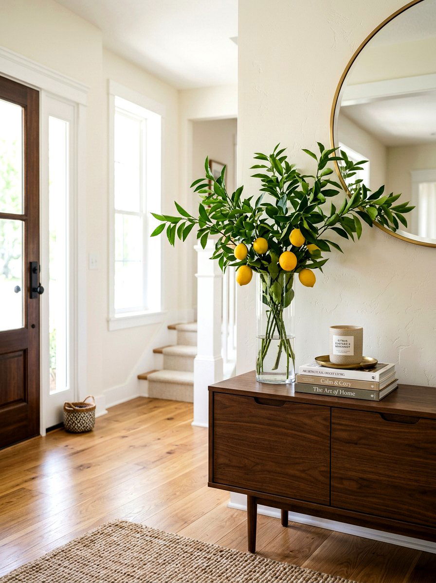 Citrus Branch Entryway Vase - 25 Spring Citrus Decor Ideas
