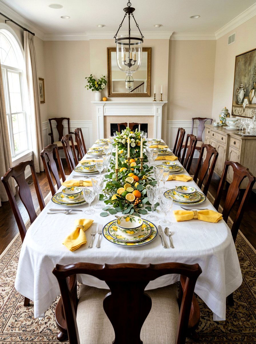 Citrus Dining Room Table - 25 Spring Citrus Decor Ideas