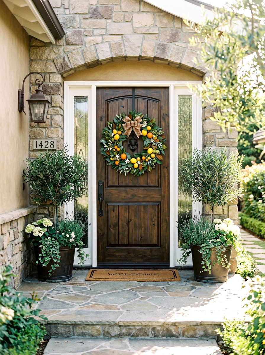 Citrus Door Wreath - 25 Spring Fruit Decor Ideas