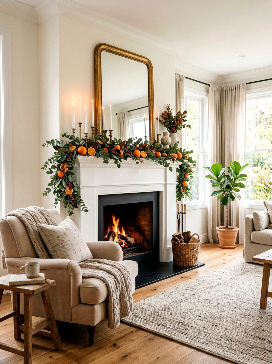 Citrus Fireplace Mantle Decor - 25 Spring Citrus Decor Ideas