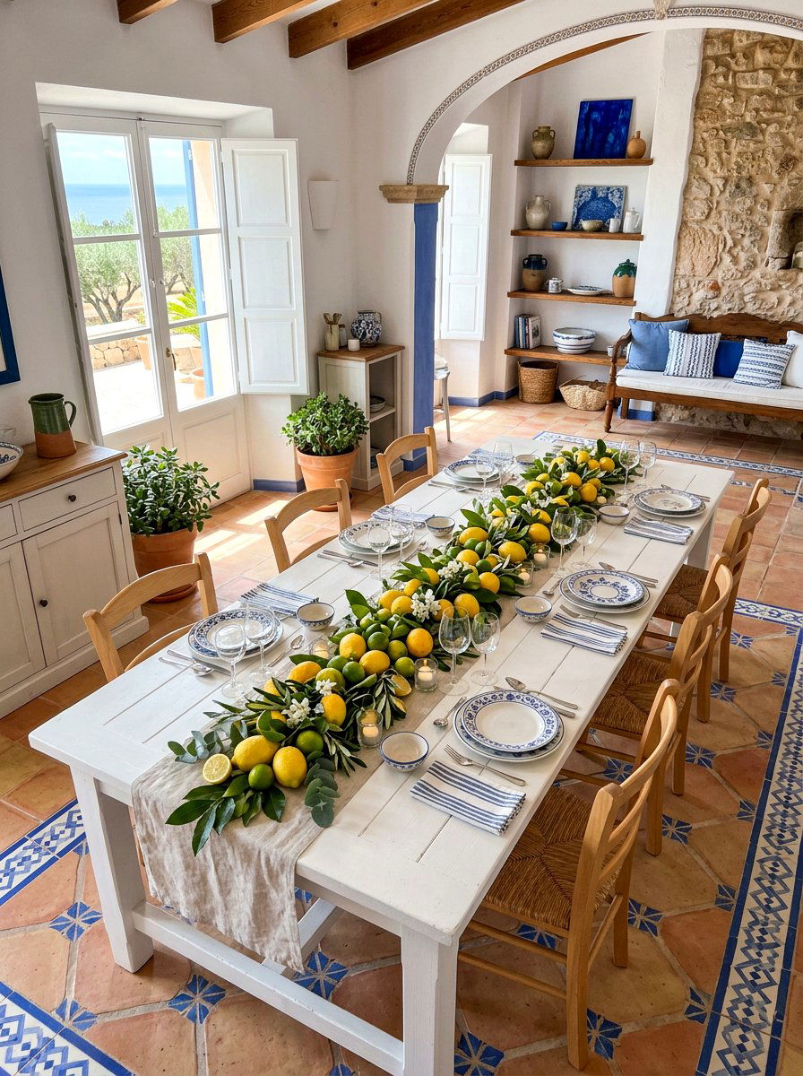 Citrus Fruit Table Decor - 25 Spring Long Table Decor Ideas