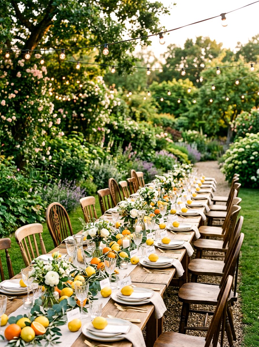 Citrus Garden Party Table - 25 Spring Citrus Decor Ideas