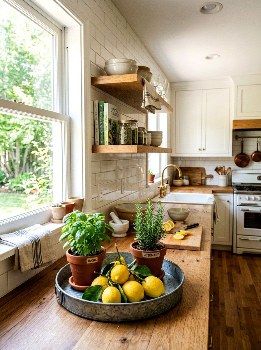 Citrus Herb Kitchen Centerpiece - 25 Spring Citrus Centerpiece Ideas