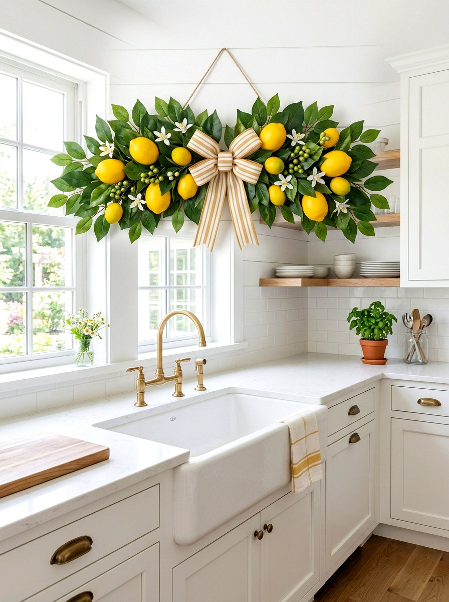 Citrus Lemon Swag - 25 Spring Swag Arrangement Ideas