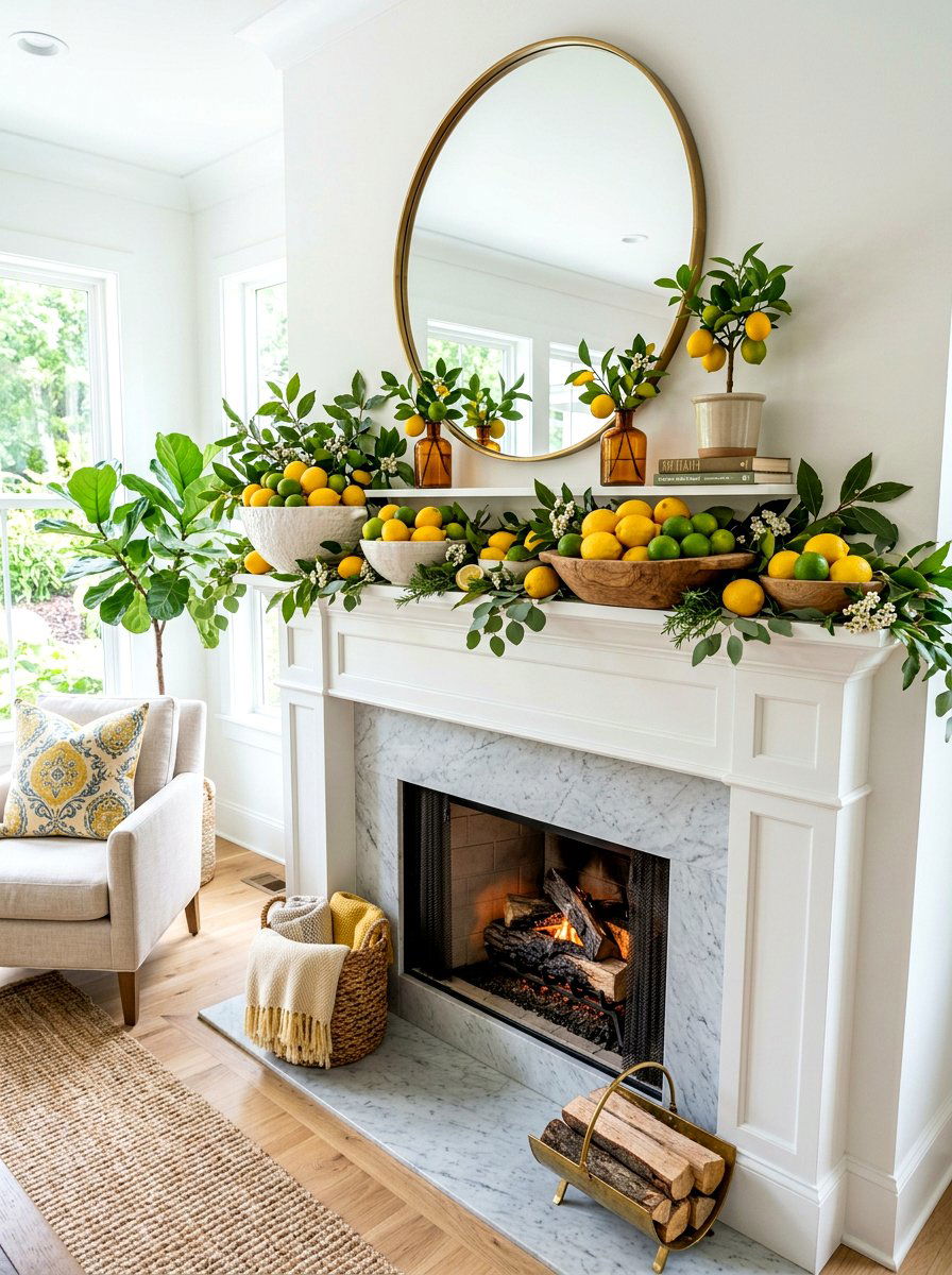 Citrus Mantel Theme - 25 Spring Mantel Decor Ideas