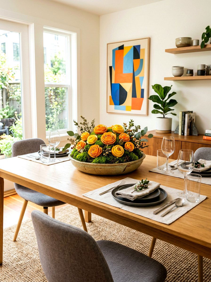 Citrus Peel Rose Arrangement - 25 Spring Citrus Centerpiece Ideas