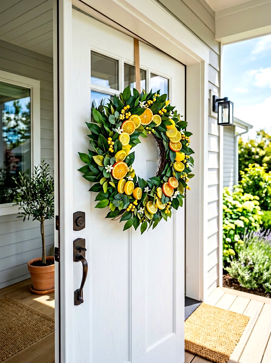Citrus Sliced Wreath - 25 Spring Wreath Ideas for Front Door