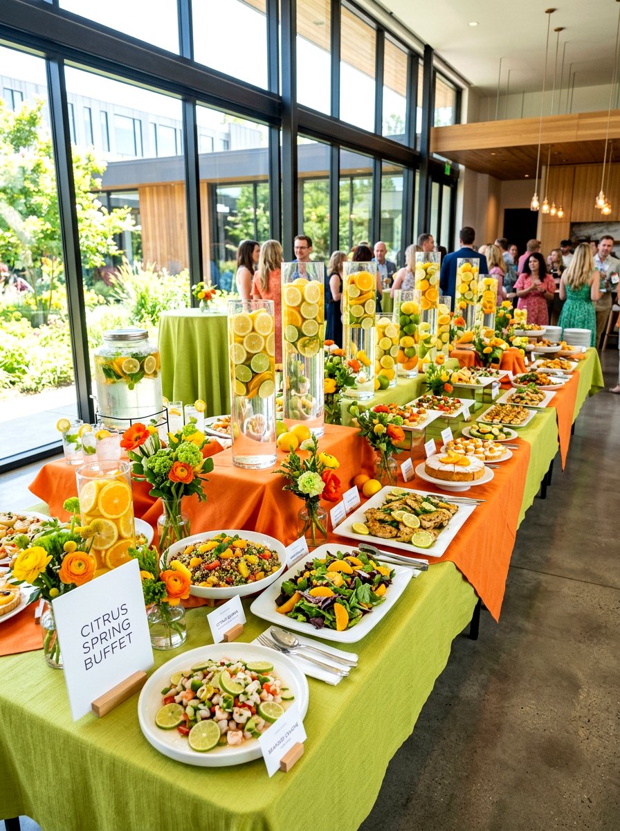 Citrus Spring Buffet - 25 Spring Buffet Decor Ideas
