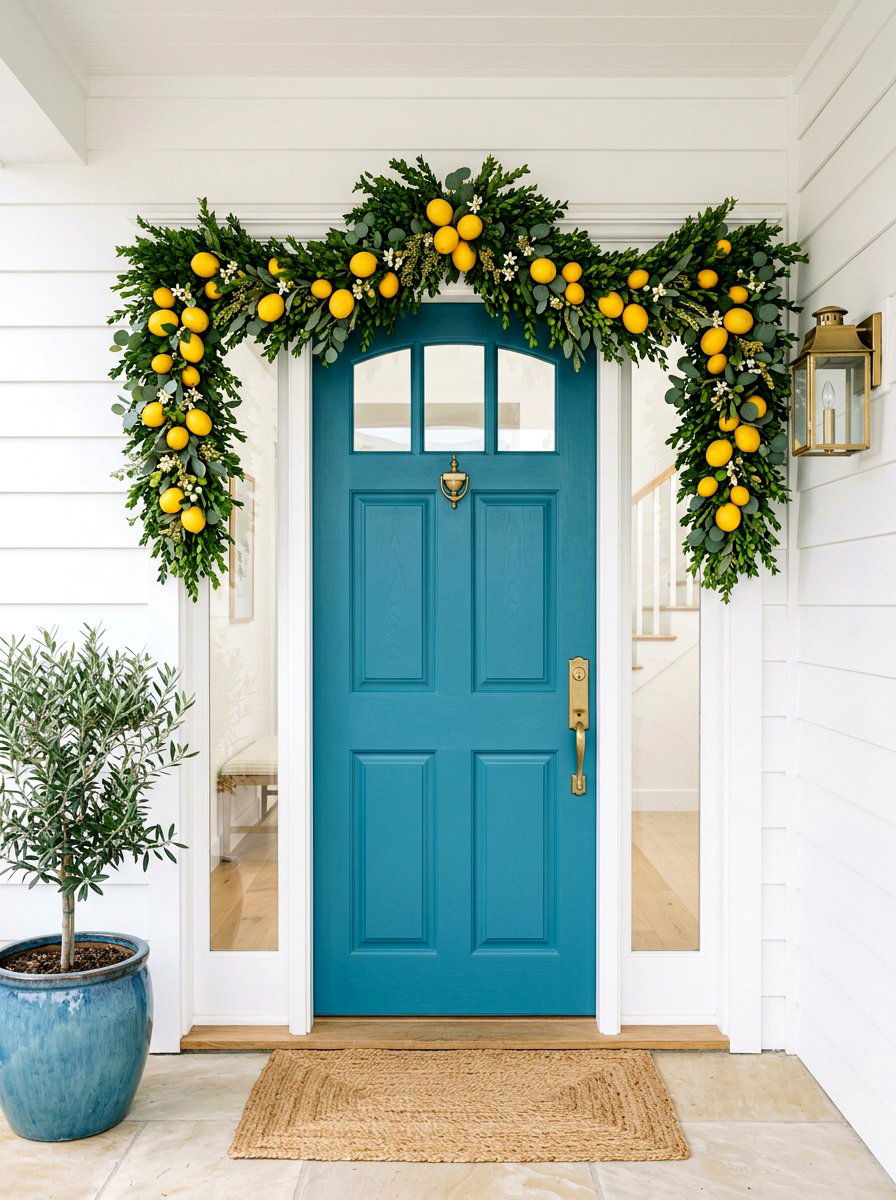 Citrus Spring Garland - 25 Spring Door Garland Ideas