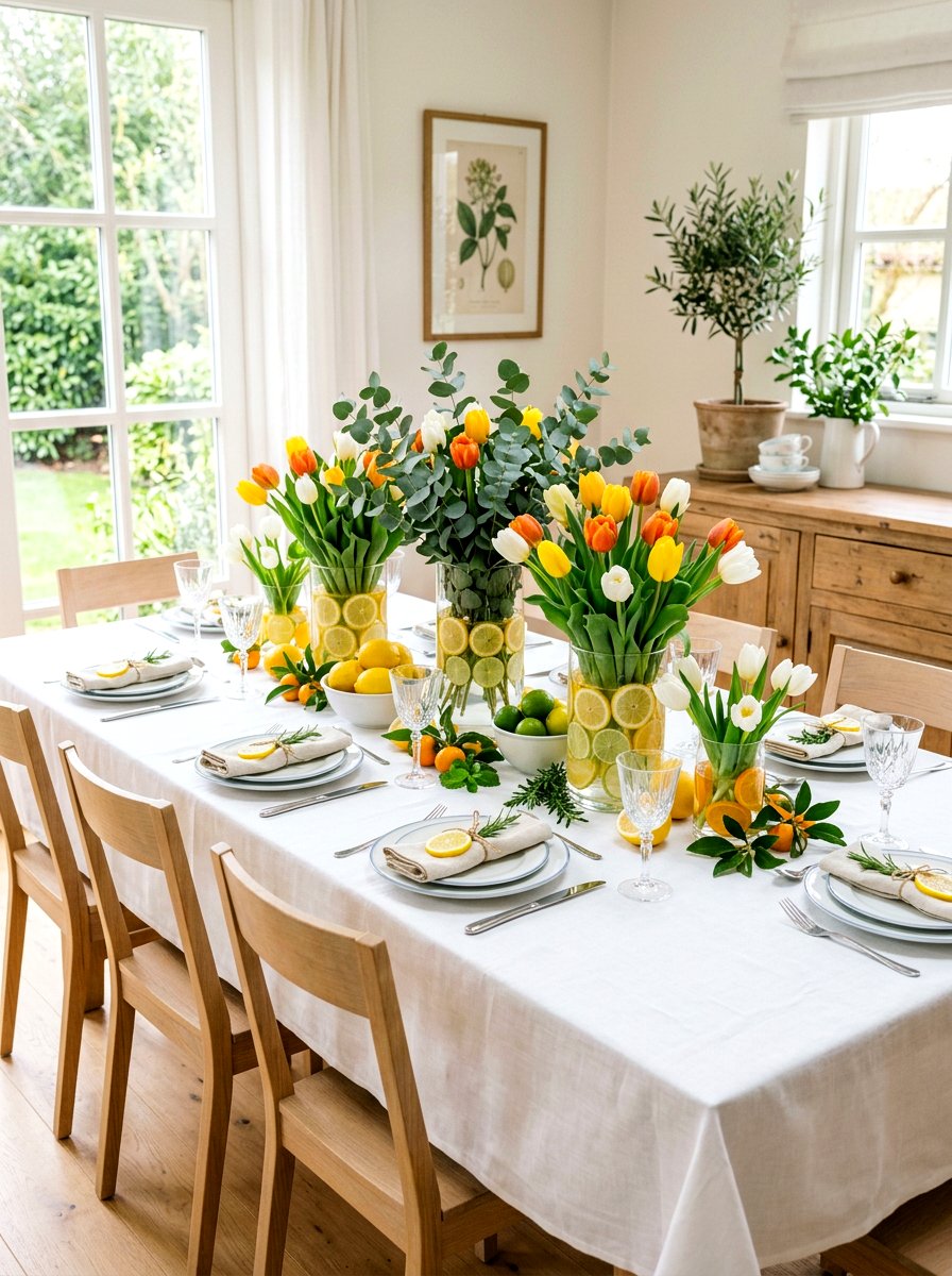Citrus Table Decor - 25 Spring Tea Party Decor Ideas