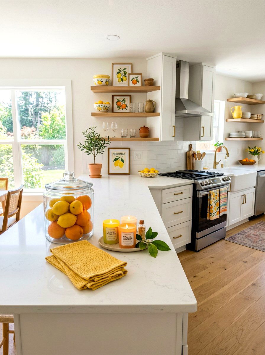 Citrus Theme Kitchen - 25 Spring Model Home Decor Ideas