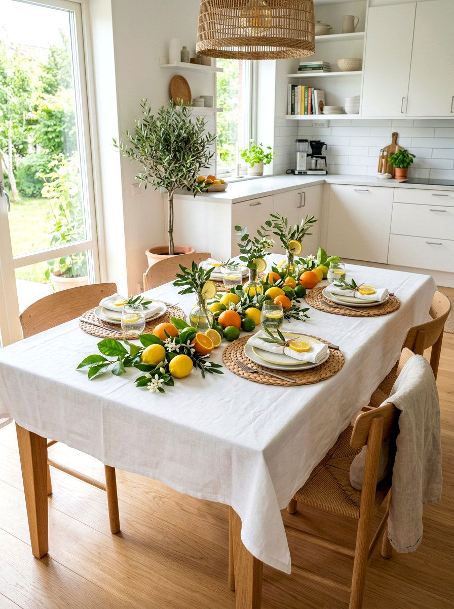 Citrus Theme Table Decor - 25 Spring Champagne Brunch Ideas