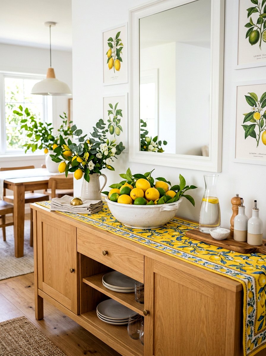 Citrus fruit bowl centerpiece - 25 Spring Dining Room Buffet Ideas