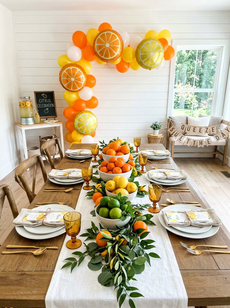 Citrus fruit party theme - 25 Spring First Birthday Decor Ideas