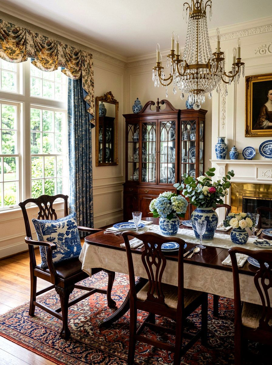 Classic Blue Willow Pillow - 25 Spring Patterned Pillow Ideas