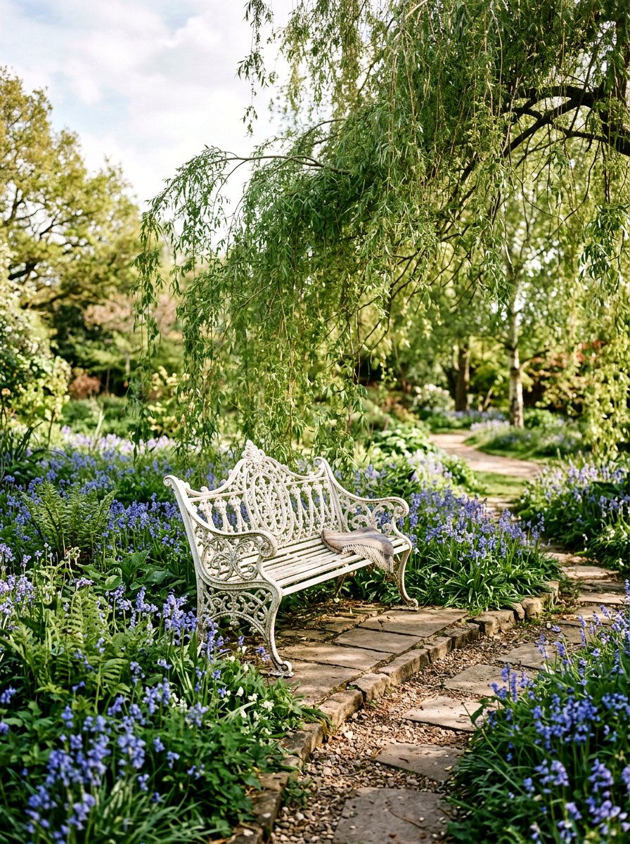 Classic Garden Bench - 25 Spring Backyard Decor Ideas