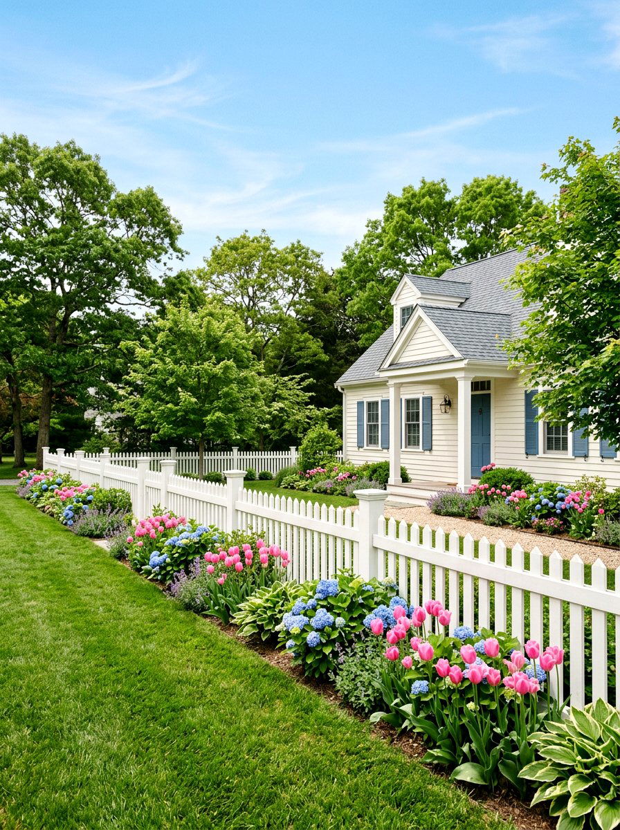 Classic White Picket Fence - 25 Spring Garden Nook Decor Ideas