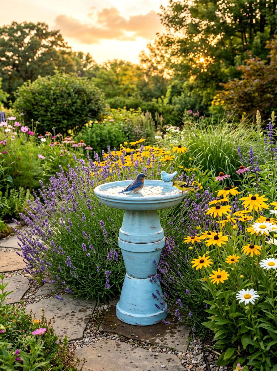 Clay Pot Bird Bath - 25 Spring Clay Pot Stack Ideas