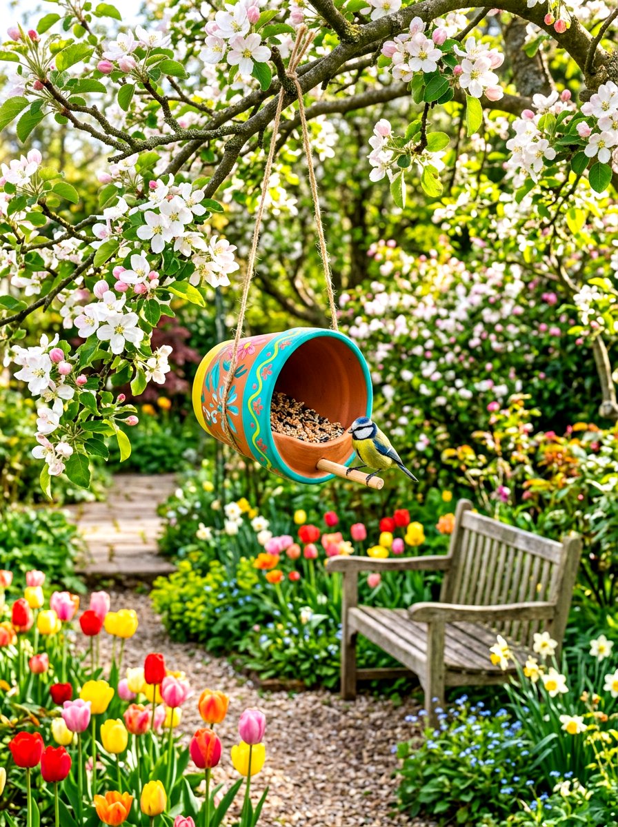 Clay Pot Bird Feeder - 25 Spring Clay Pot Craft Ideas