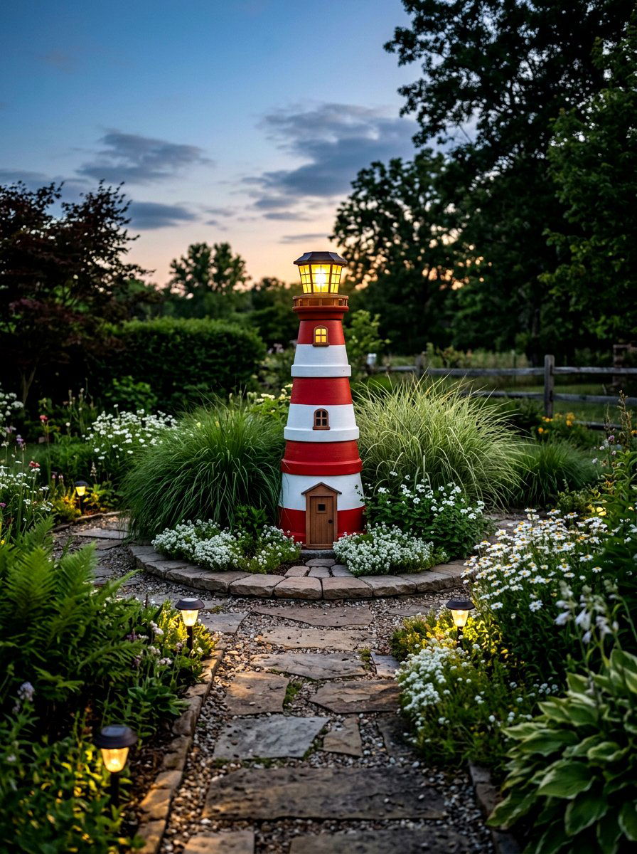 Clay Pot Lighthouse - 25 Spring Clay Pot Craft Ideas