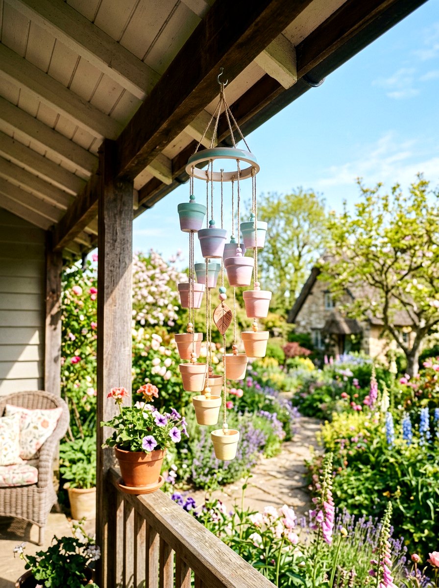 Clay Pot Wind Chime - 25 Spring Clay Pot Craft Ideas