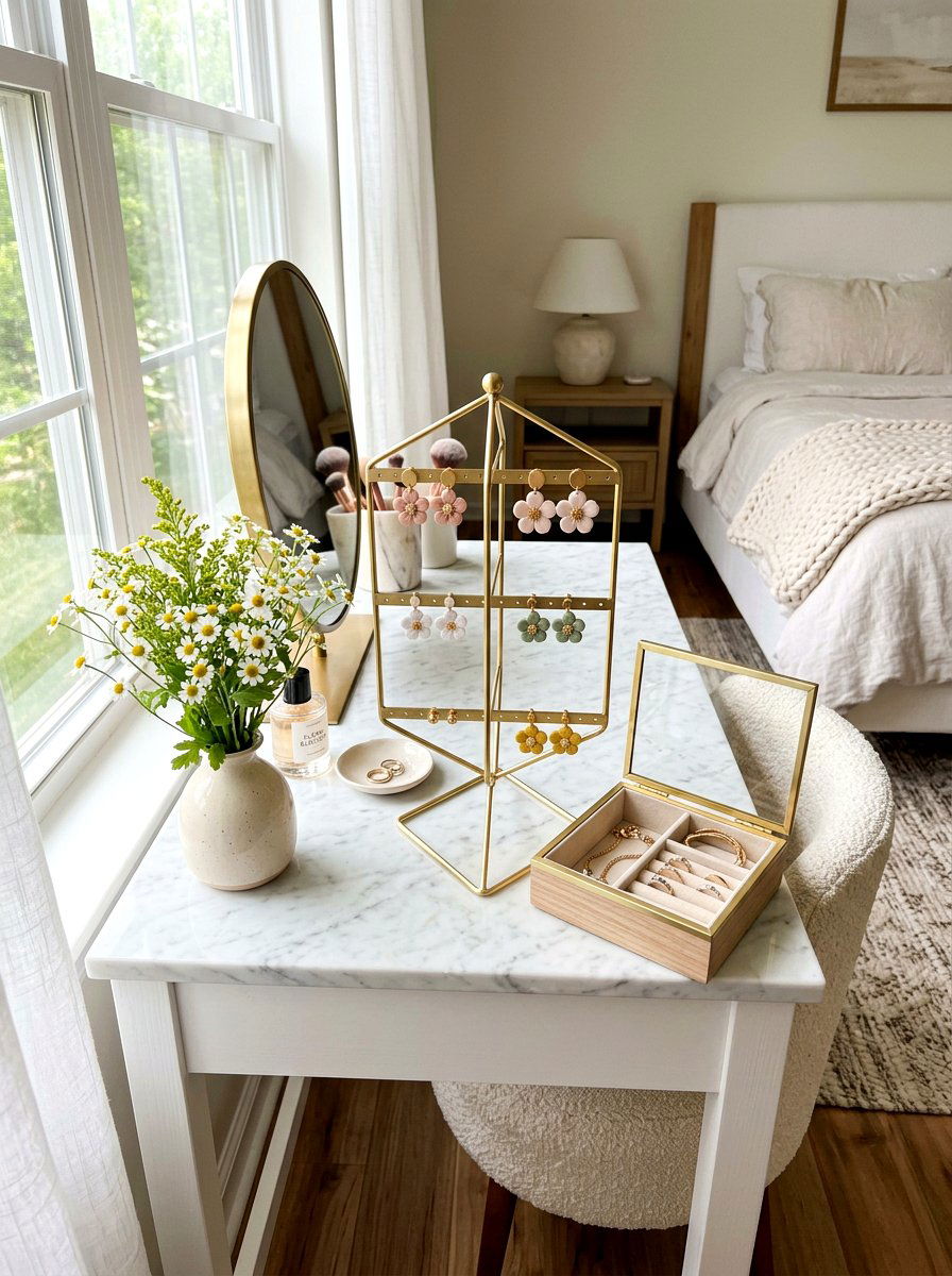 Clay flower studs - 25 Spring Clay Craft Ideas