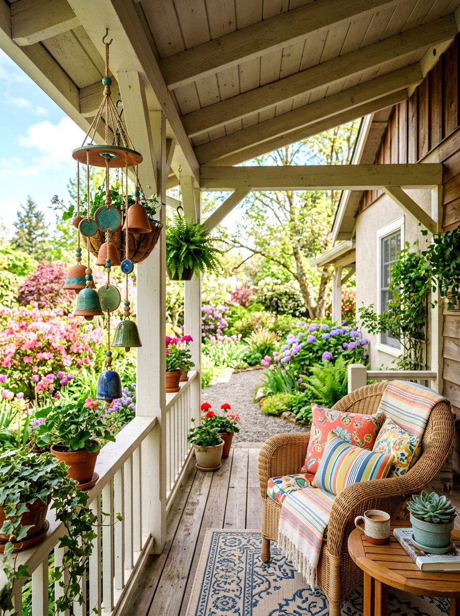 Clay wind chime - 25 Spring Clay Craft Ideas