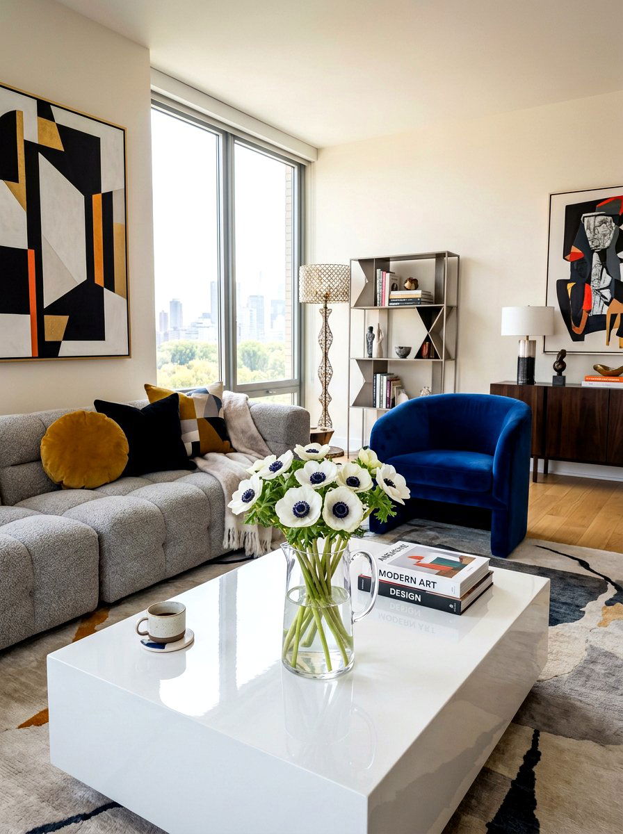 Clear Acrylic Pitcher with Anemones - 25 Spring Pitcher Flower Ideas