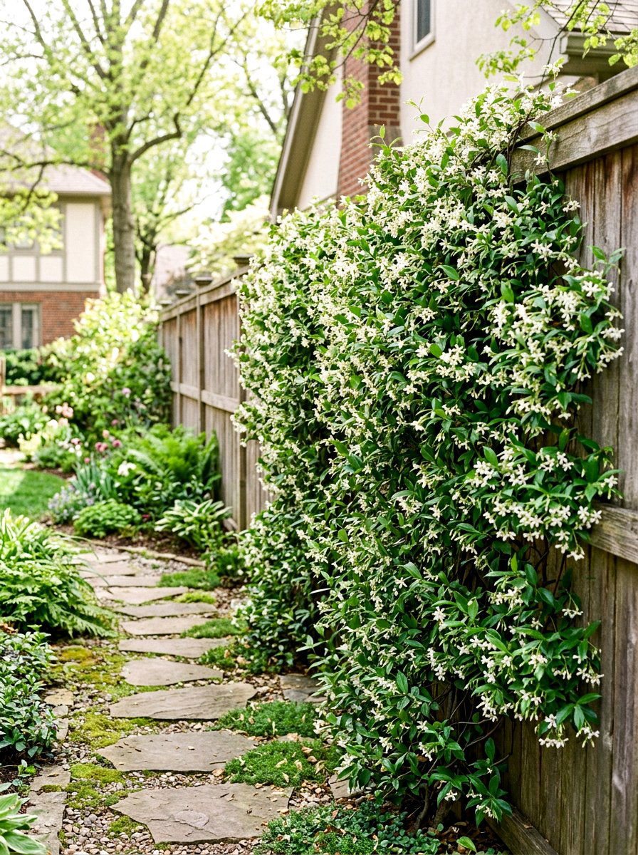 Climbing Jasmine Vine - 25 Spring Side Yard Decor Ideas