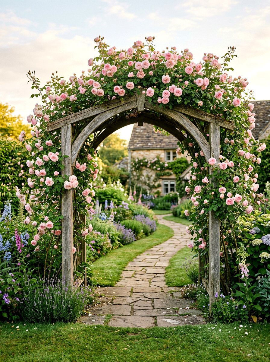 Climbing Rose Archway - 25 Spring Climbing Rose Ideas