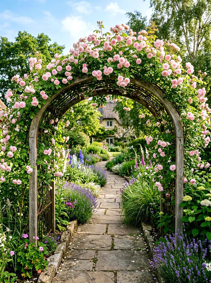Climbing Rose Garden Arch - 25 Spring Arbor Decor Ideas