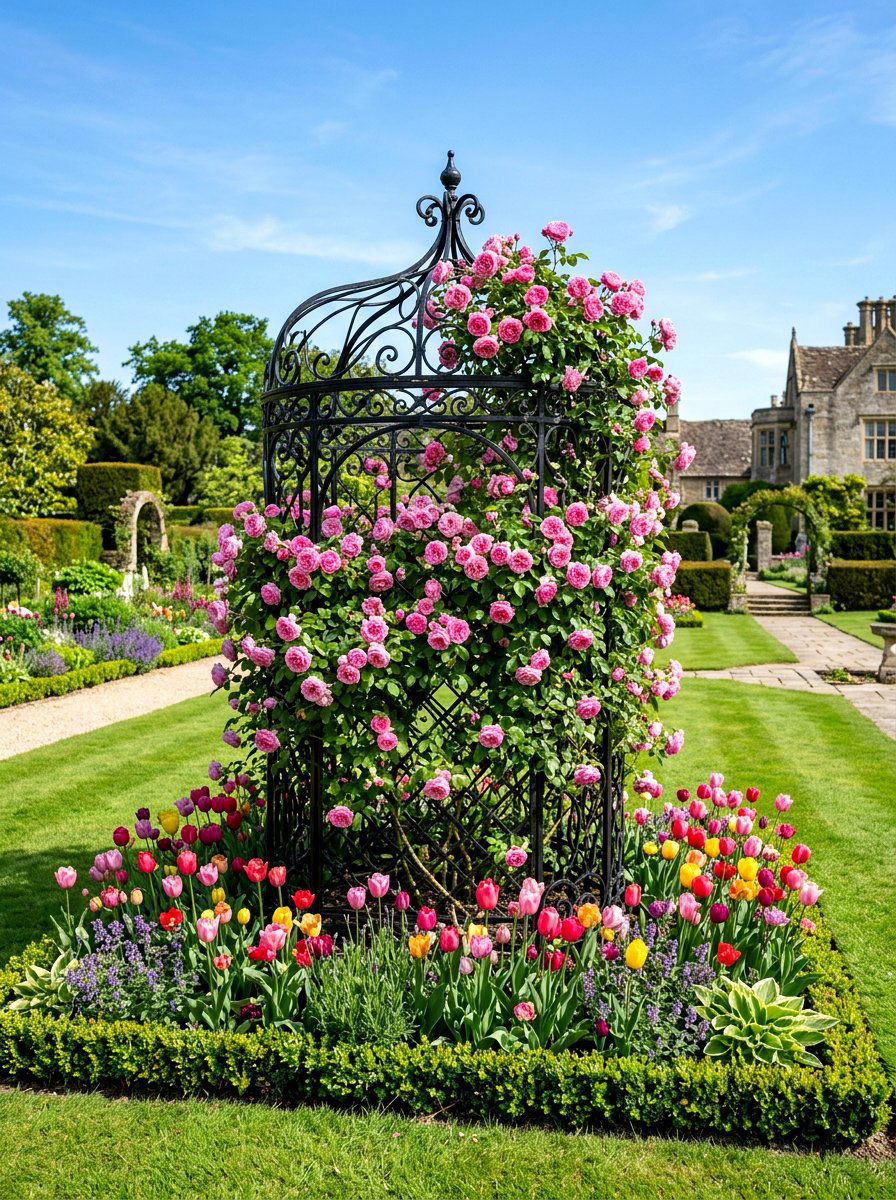 Climbing Rose Garden Trellis - 25 Spring Climbing Rose Ideas