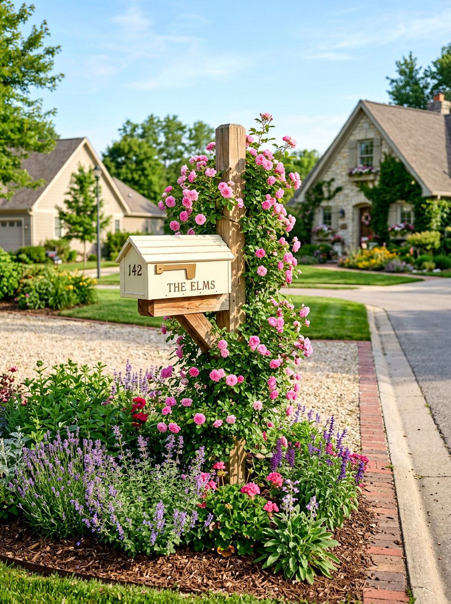 Climbing Rose Mailbox - 25 Spring Climbing Rose Ideas