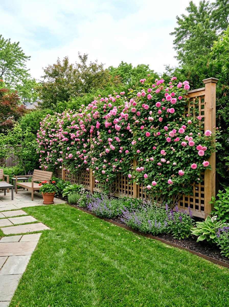 Climbing Rose Privacy Screen - 25 Spring Climbing Rose Ideas