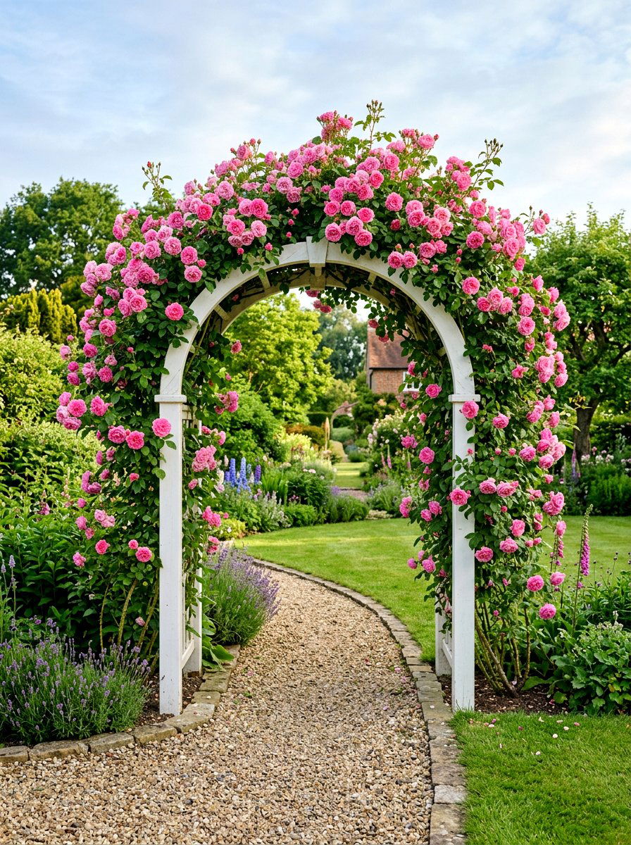Climbing Roses Over Garden Arch - 25 Spring Rose Garden Ideas