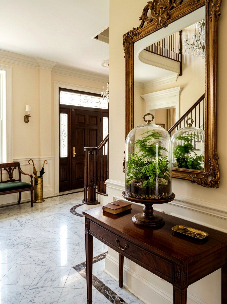 Cloche Terrarium With Pedestal - 25 Spring Terrarium Decor Ideas