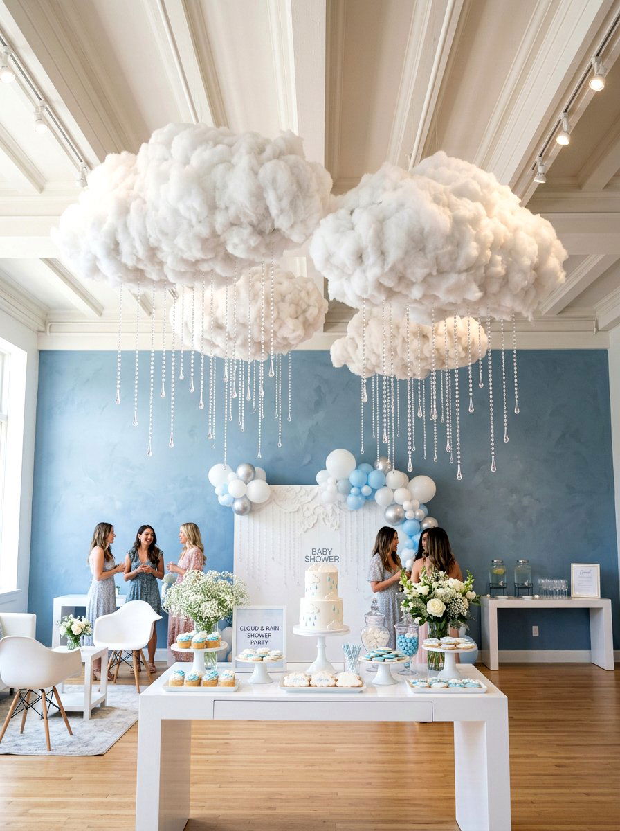 Cloud And Rain Shower - 25 Spring Sprinkle Party Decor Ideas