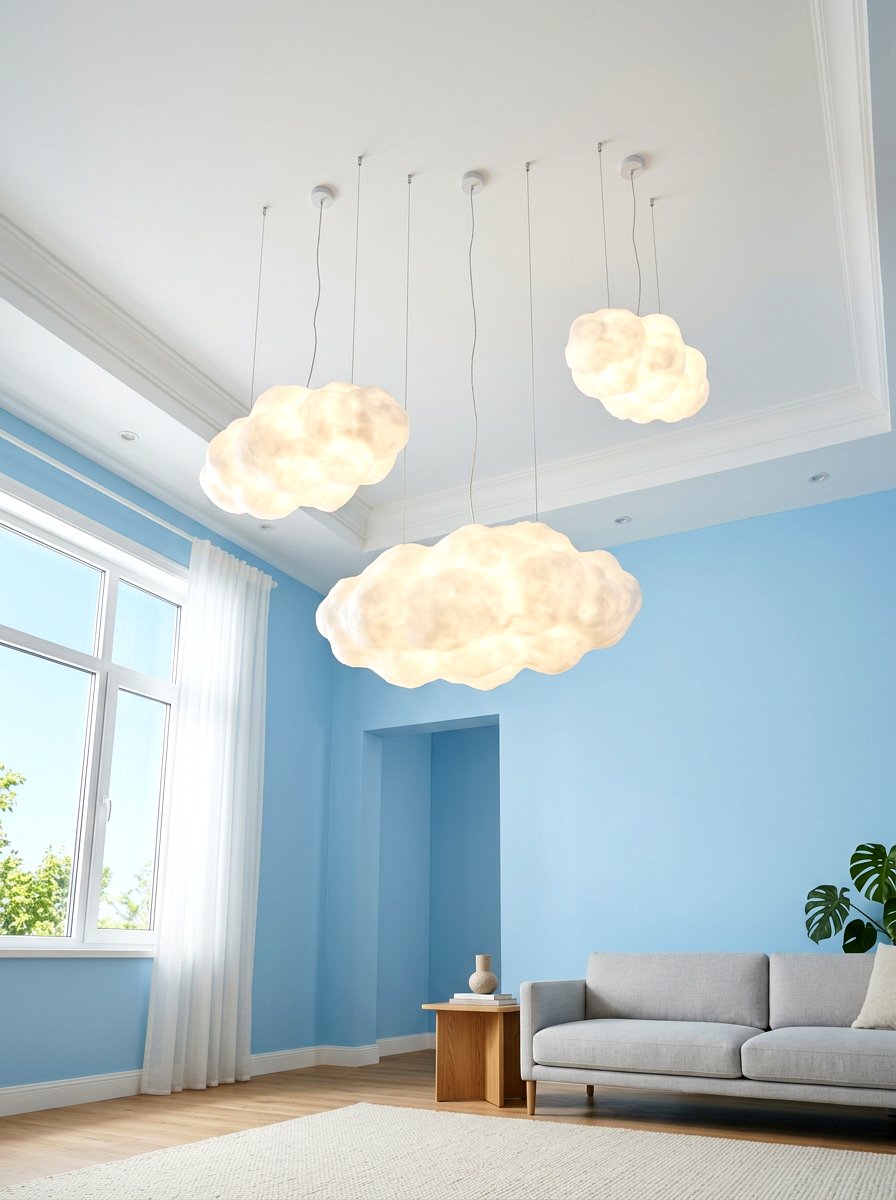 Cloud Ceiling Lights - 25 Spring Toddler Room Decor Ideas