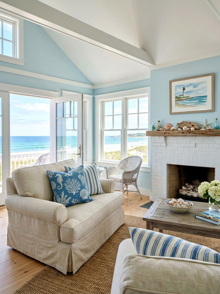 Coastal Blue Pillow - 25 Spring Pillow Cover Ideas