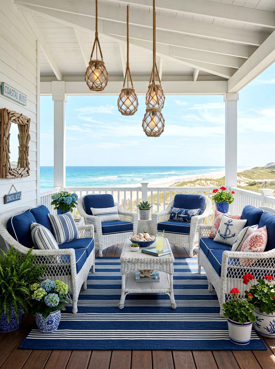 Coastal Blue Porch Decor - 25 Porch Spring Decor Ideas