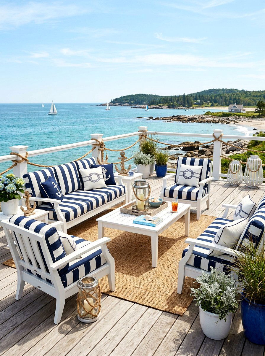Coastal Deck Decor - 25 Back Porch Spring Decor Ideas