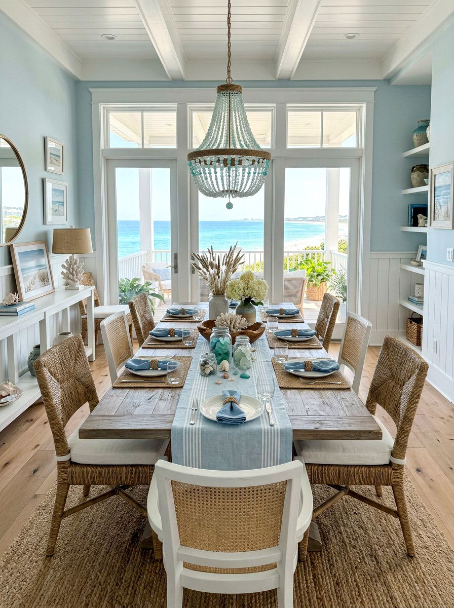 Coastal Dining Room - 25 Spring Dining Room Decor Ideas