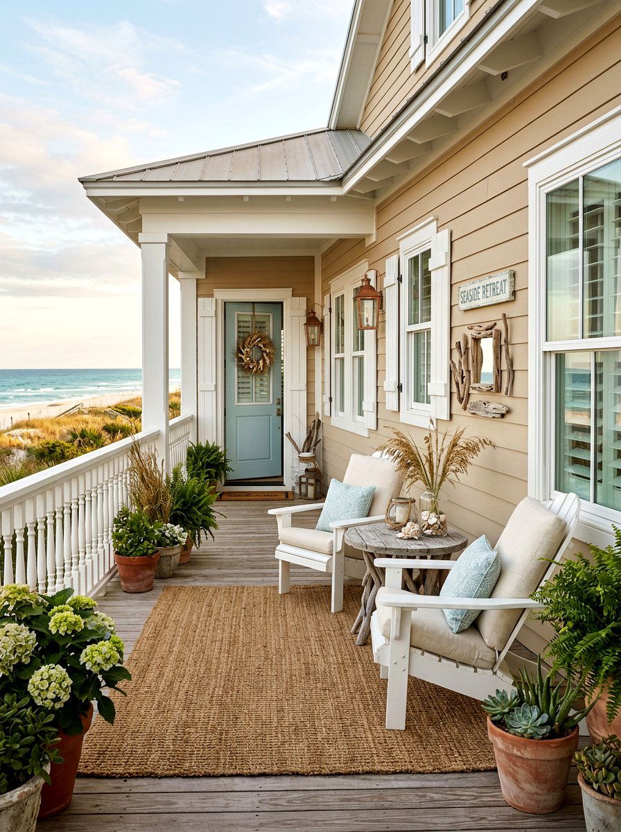 Coastal Front Porch - 25 Spring Front Porch Decor Ideas