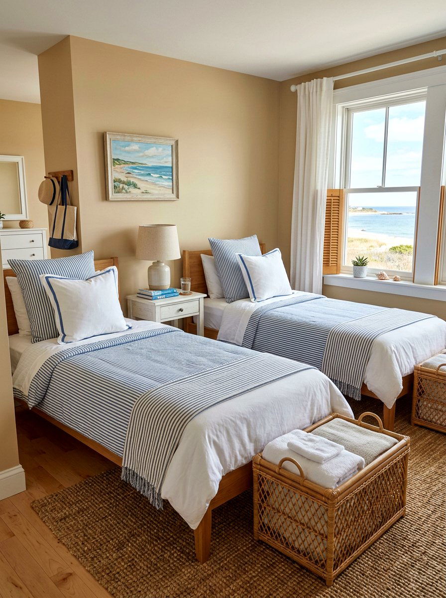 Coastal Guest Room - 25 Spring Coastal Decor Ideas