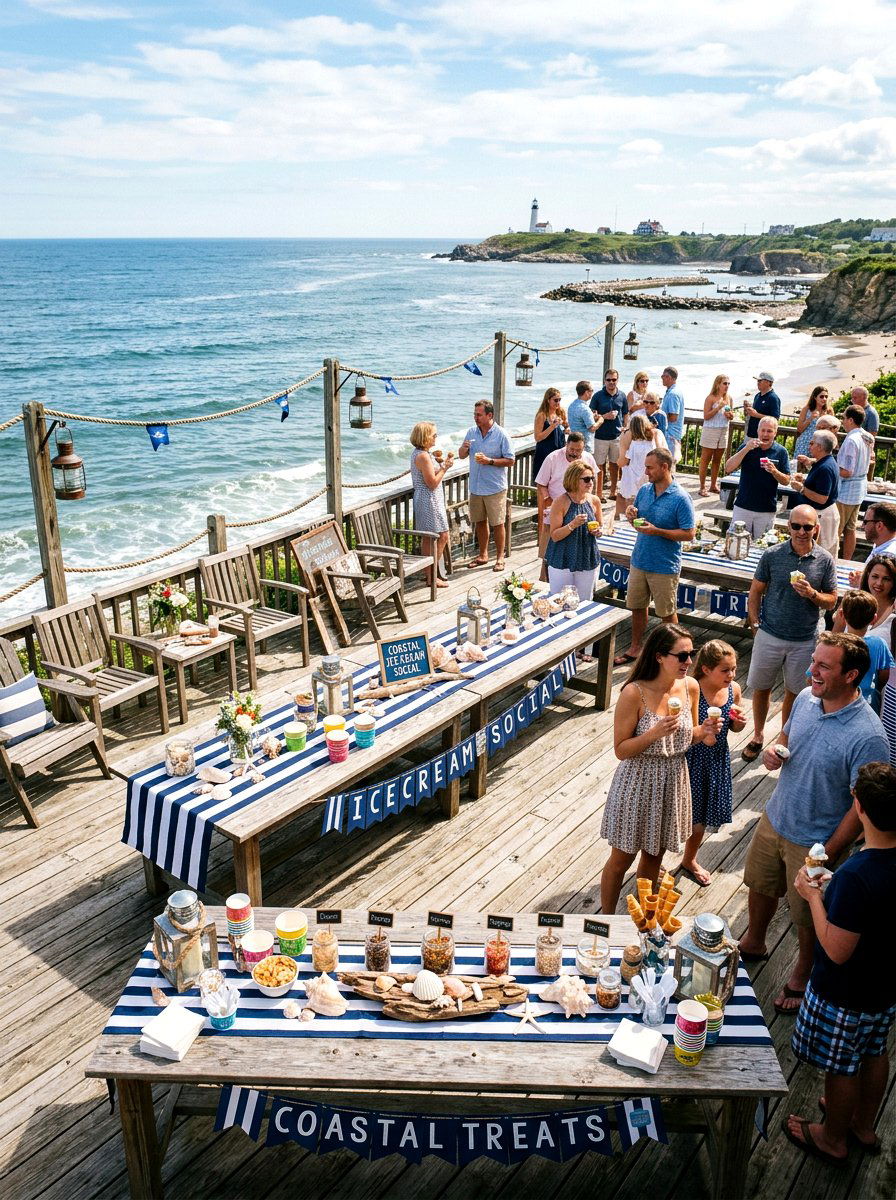 Coastal Ice Cream Social - 25 Spring Ice Cream Social Decor Ideas