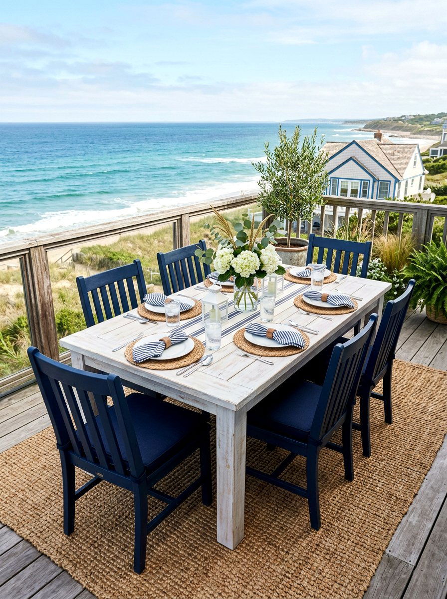 Coastal Outdoor Table - 25 Spring Al Fresco Dining Ideas