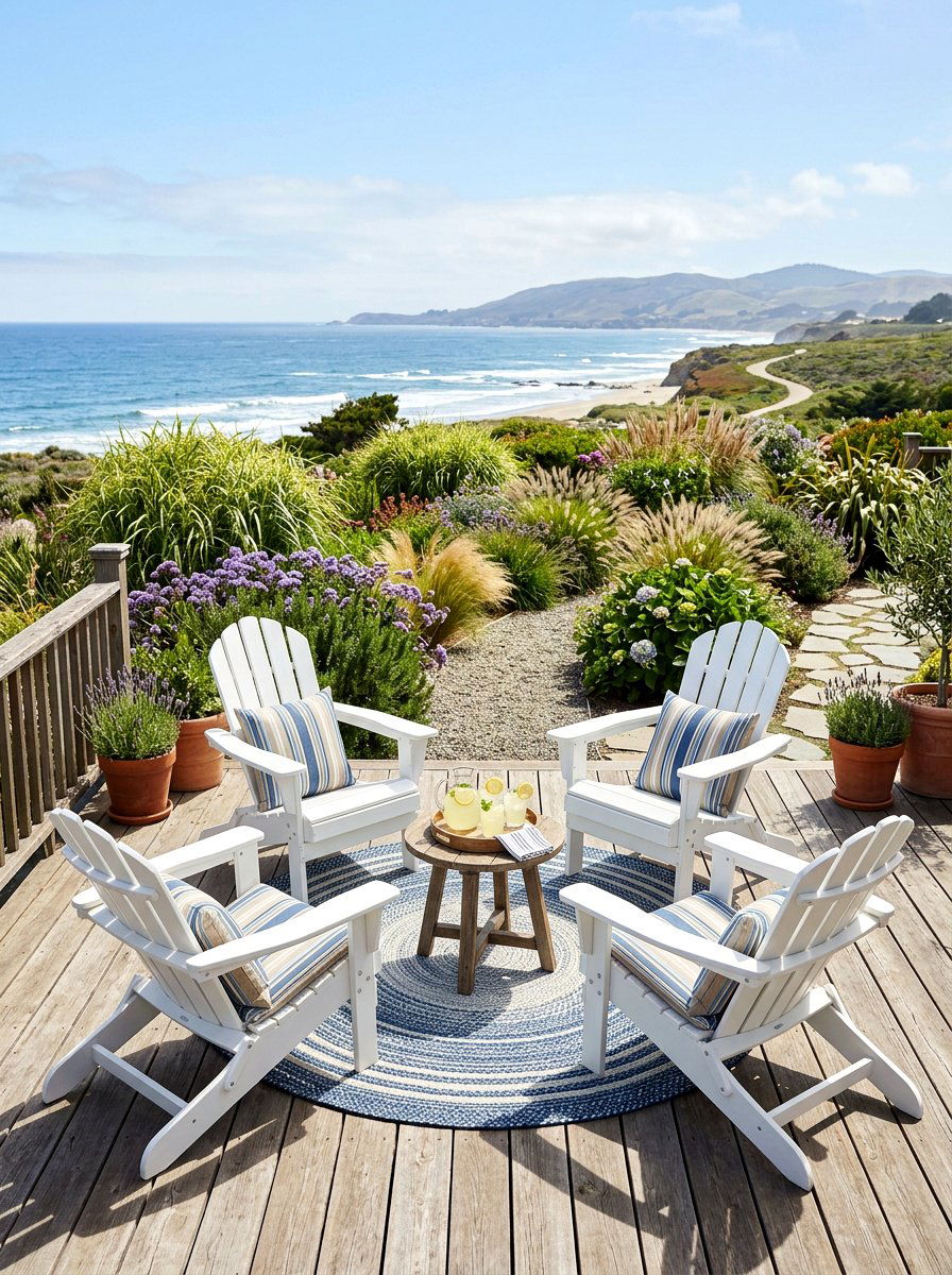 Coastal Patio Seating - 25 Spring Coastal Decor Ideas