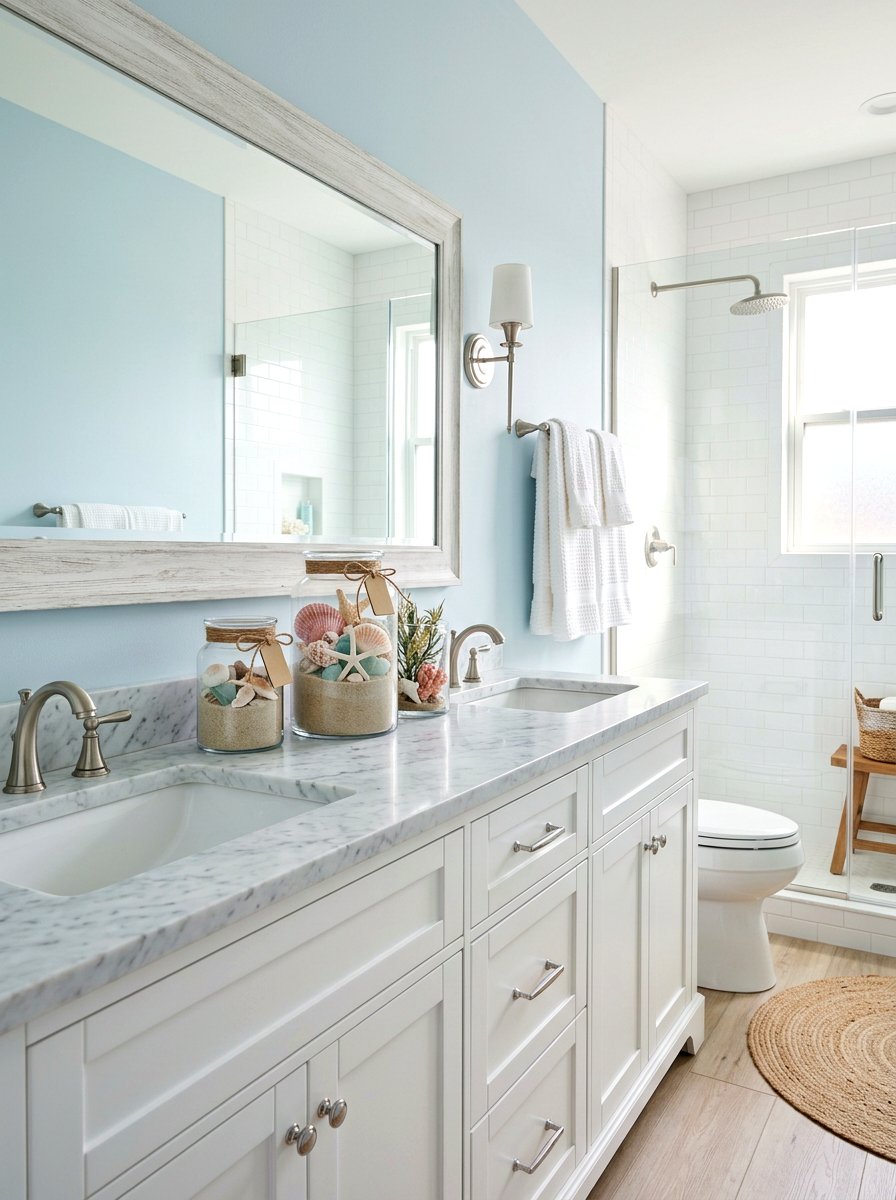 Coastal Sand And Shell Jar - 25 Spring Glass Jar Decor Ideas